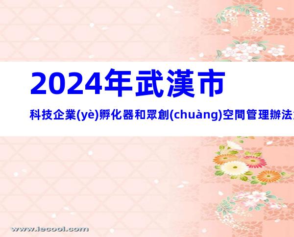 2024年武漢市科技企業(yè)孵化器和眾創(chuàng)空間管理辦法解析，申報(bào)條件、流程